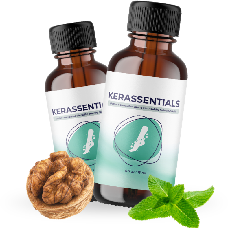 Kerassentials topical nail and skin care oil bottles